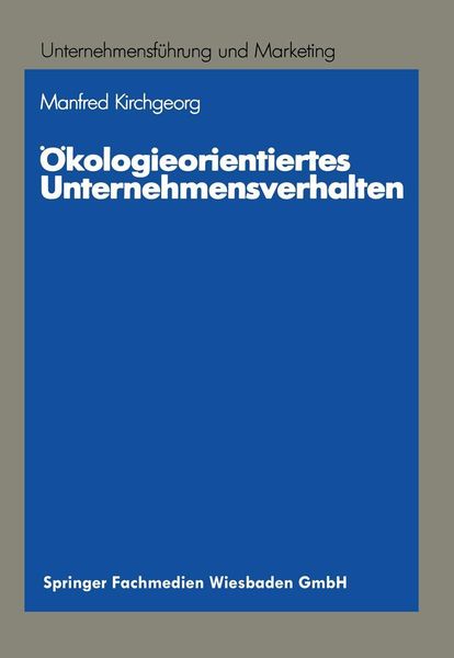 Produktbild: &Ouml;kologieorientiertes Unternehmensverhalten