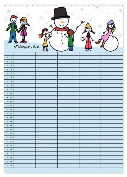 Produktbild: Fr&ouml;hlicher Familienplaner (hochwertiger Premium Wandkalender 2026 DIN A2 hoch), Kunstdruck in Hochglanz