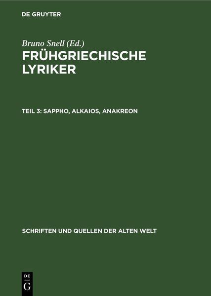 Produktbild: Sappho, Alkaios, Anakreon