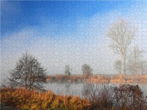 Produktbild: CALVENDO Puzzle Nebel liegt &uuml;ber dem Ampertal 1000 Teile Lege-Gr&ouml;&szlig;e 64 x 48 cm Foto-Puzzle Bild von Brigitte Dr. Deus-Neumann
