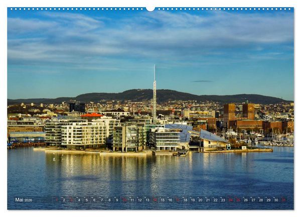 Produktbild: Oslo - Norwegen (hochwertiger Premium Wandkalender 2026 DIN A2 quer), Kunstdruck in Hochglanz