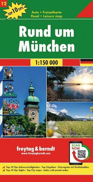 Produktbild: Freytag & berndt Stra&szlig;enkarte Rund um M&uuml;nchen 1:150.000
