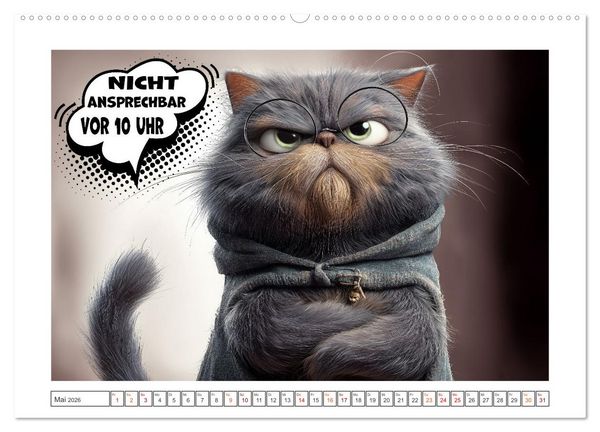 Produktbild: Katzenhumor im Blick (Wandkalender 2026 DIN A2 quer), CALVENDO Monatskalender