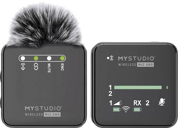 Produktbild: Ansteck Studiomikrofon Easypix MyStudio Mic UNO &Uuml;bertragungsart (Details):Kabelgebunden, Funk inkl. Windschutz, inkl. Mikrofoncase