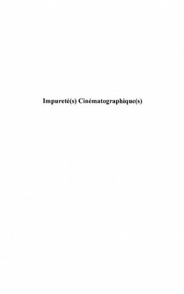 Produktbild: Impurete(s) cinematographique(s)