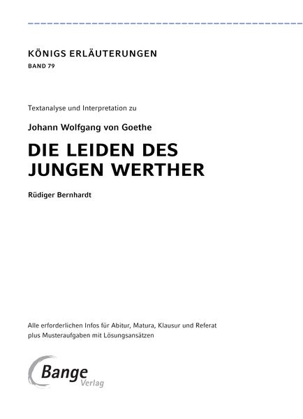 Produktbild: Die Leiden des jungen Werther von Johann Wolfgang von Goethe