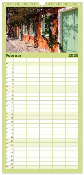 Produktbild: Familienplaner 2026 - Kefalonia Kleine Juwelen im Ionischen Meer mit 5 Spalten (Wandkalender, 21 x 45 cm) CALVENDO