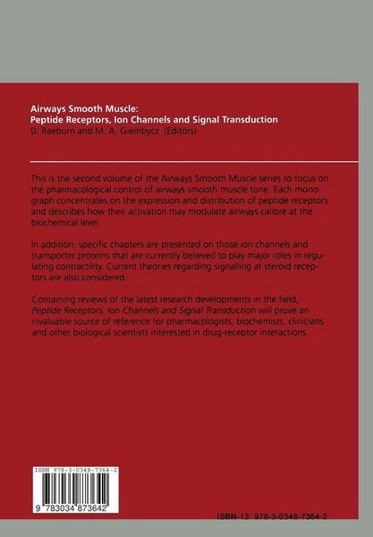 Produktbild: Airways Smooth Muscle: Peptide Receptors, Ion Channels and Signal Transduction