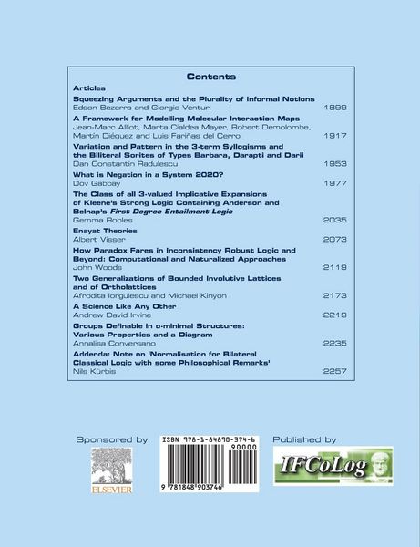 Produktbild: Journal of Applied Logics - IfCoLog Journal of Logics and their Applications. Volume 8, Issue 7