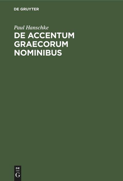Produktbild: De Accentum Graecorum Nominibus