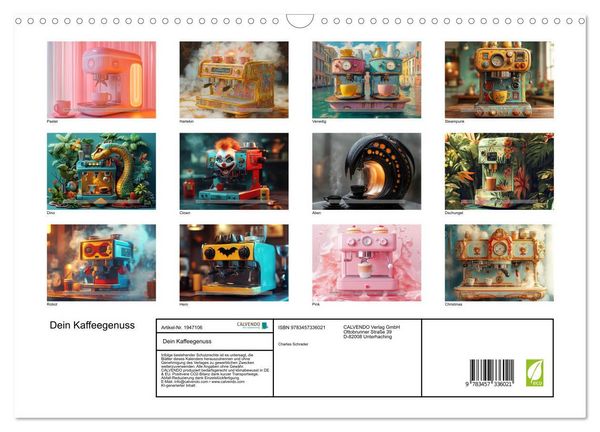 Produktbild: Dein Kaffeegenuss (Wandkalender 2026 DIN A3 quer), CALVENDO Monatskalender