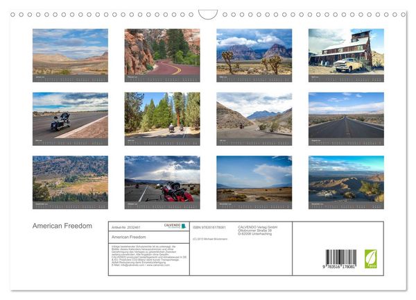 Produktbild: American Freedom (Wandkalender 2026 DIN A3 quer), CALVENDO Monatskalender