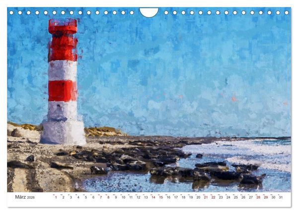 Produktbild: Nordseeinsel Helgoland - Ansichten der Insel in Acryl (Wandkalender 2026 DIN A4 quer), CALVENDO Monatskalender