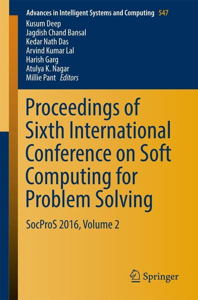 Produktbild: Proceedings of Sixth International Conference on Soft Computing for Problem Solving