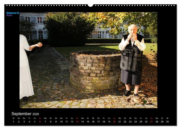 Produktbild: "Sch&ouml;nheit im Alter" - die Feierabendh&auml;user zu Gast im M&auml;rchenland der Br&uuml;der Grimm (hochwertiger Premium Wandkalender 2026 DIN A2 quer), Kunstdruck in Hochglanz