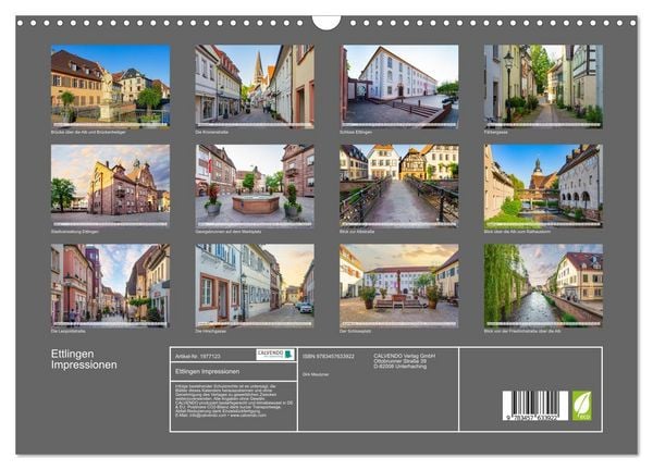 Produktbild: Ettlingen Impressionen (Wandkalender 2026 DIN A3 quer), CALVENDO Monatskalender