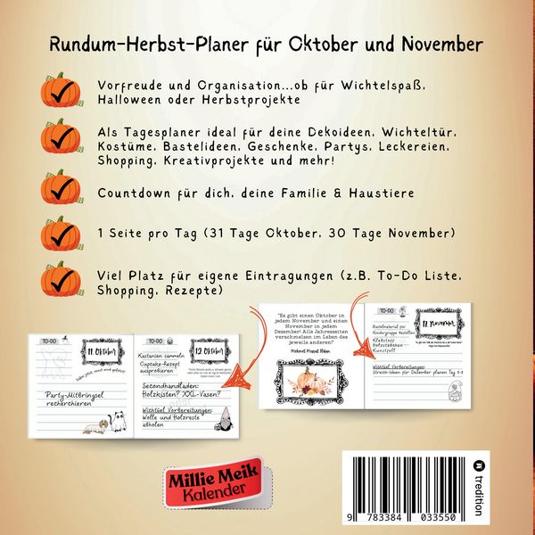 Produktbild: Herbst Planer Tagesplaner f&uuml;r Wichtelvorbereitung, Halloween-Adventskalender Countdown, Wichtelaktivit&auml;ten Schabernack Streiche Wichtelt&uuml;r, Kalender V