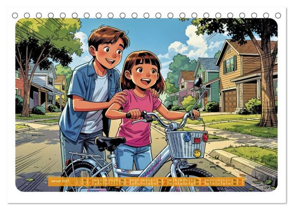 Produktbild: Mein erstes Fahrrad - Comic (Tischkalender 2027 DIN A5 quer), CALVENDO Monatskalender