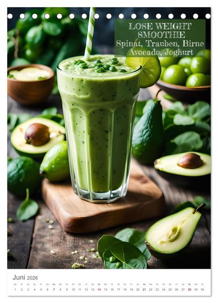 Produktbild: Vitamine im Glas - Gesunde Smoothie Kreationen (Tischkalender 2026 DIN A5 hoch), CALVENDO Monatskalender