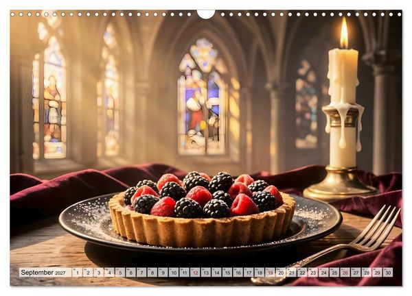 Produktbild: Schattenbankett - Gothic Fine Dining &ndash; 12 Men&uuml;s in dunkler Eleganz (Wandkalender 2027 DIN A3 quer), CALVENDO Monatskalender