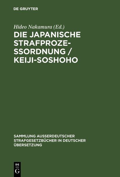 Produktbild: Die japanische Strafproze&szlig;ordnung / Keiji-Soshoho