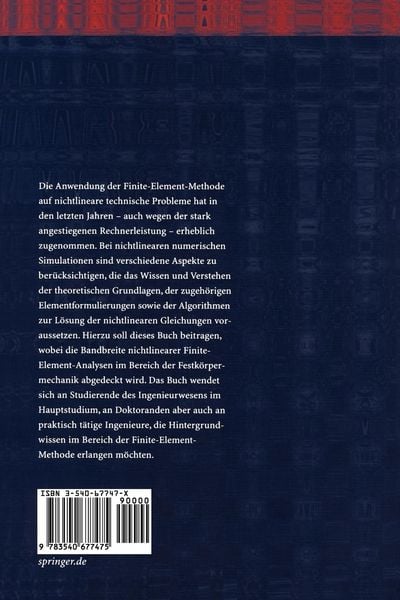 Produktbild: Nichtlineare Finite-Element-Methoden