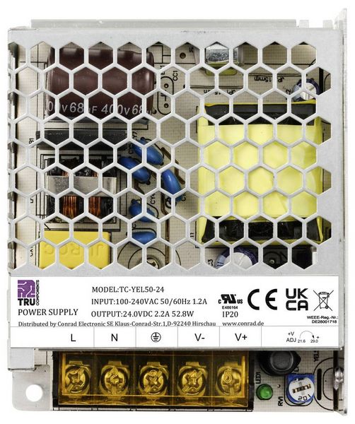Produktbild: TRU COMPONENTS TC-13493664 Netzteil / Stromversorgung 24 V/DC 2.2A 52.8W