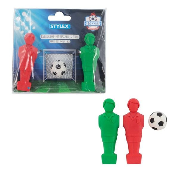 Produktbild: STYLEX Radiergummi-Set Fu&szlig;ball Kollektion 3-teilig
