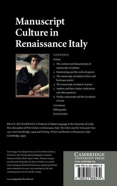 Produktbild: Manuscript Culture in Renaissance Italy