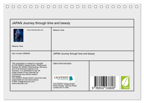 Produktbild: JAPAN Journey through time and beauty (Desk Calendar 2026 DIN A5 landscape), CALVENDO 12 Month DeskCalendar