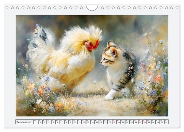 Produktbild: H&uuml;hner und K&uuml;ken. Fluffige Freunde (Wandkalender 2027 DIN A4 quer), CALVENDO Monatskalender