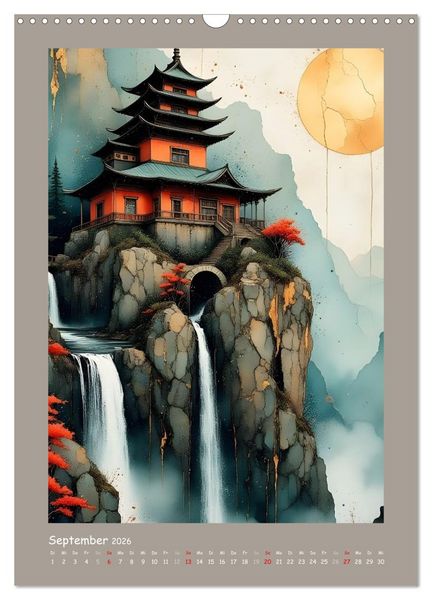 Produktbild: Berge, Pagoden, Tempel (Wandkalender 2026 DIN A3 hoch), CALVENDO Monatskalender