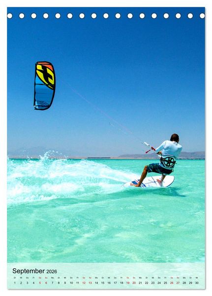 Produktbild: Kitesurfen - Fun pur (Tischkalender 2026 DIN A5 hoch), CALVENDO Monatskalender