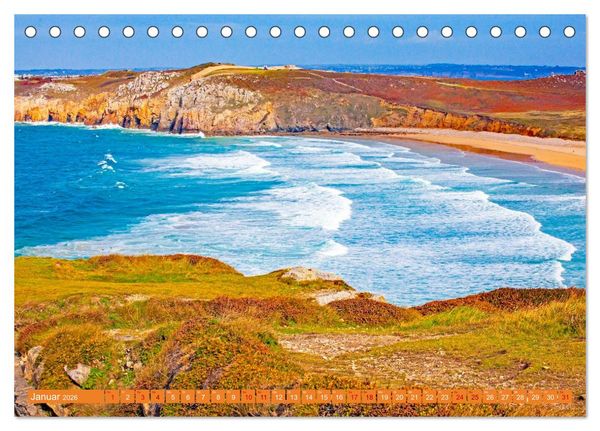Produktbild: Ausblicke am Meer in der Bretagne und Normadie (Tischkalender 2026 DIN A5 quer), CALVENDO Monatskalender