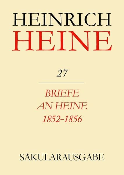 Produktbild: Briefe an Heine 1852-1856