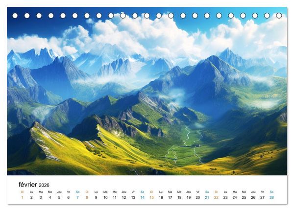 Produktbild: Paysages r&ecirc;v&eacute;s (Calendrier de bureau 2026 DIN A5 vertical), CALVENDO calendrier mensuel