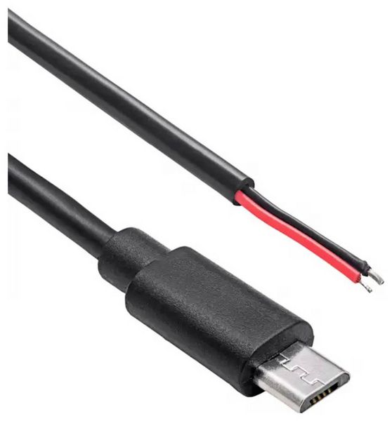 Produktbild: Akyga AK-SC-39 Niedervolt-Adapterkabel Micro-USB-Stecker - offene Kabelenden 1m 1St.