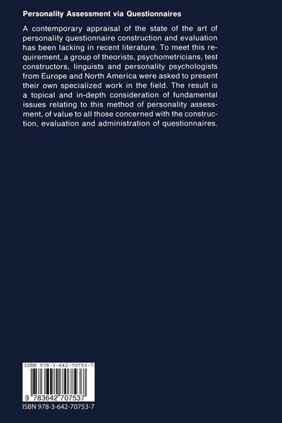 Produktbild: Personality Assessment via Questionnaires