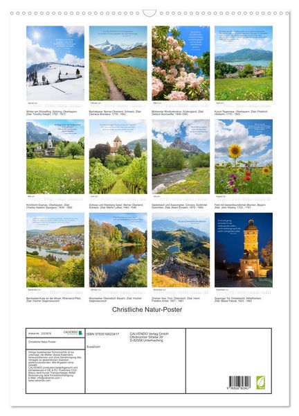 Produktbild: Christliche Natur-Poster (Wandkalender 2027 DIN A2 hoch), CALVENDO Monatskalender