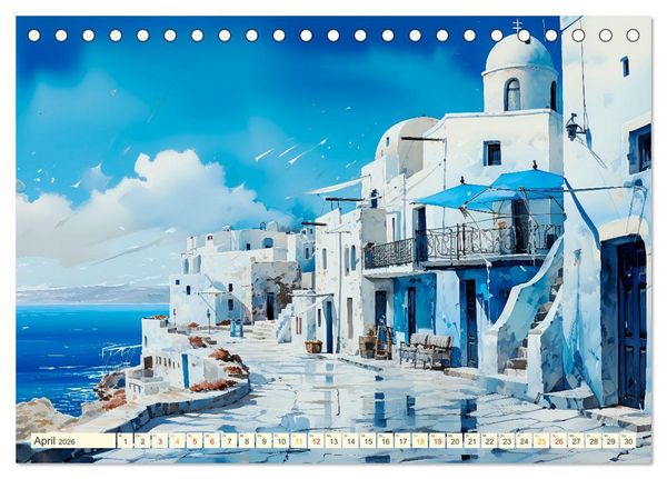 Produktbild: Santorini Inseltr&auml;ume (Tischkalender 2026 DIN A5 quer), CALVENDO Monatskalender