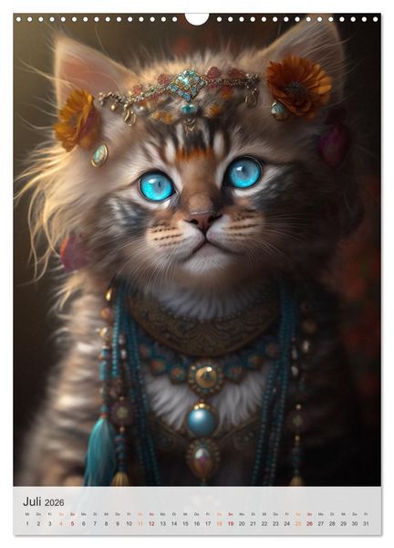 Produktbild: Boho Katzenbabys (Wandkalender 2026 DIN A3 hoch), CALVENDO Monatskalender