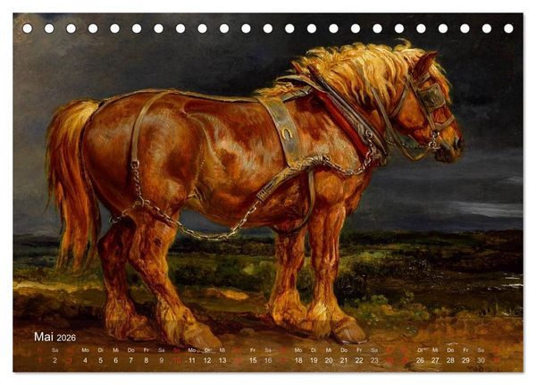 Produktbild: Pferde-&Ouml;lgem&auml;lde - Die Kunst der alten Meister (Tischkalender 2026 DIN A5 quer), CALVENDO Monatskalender