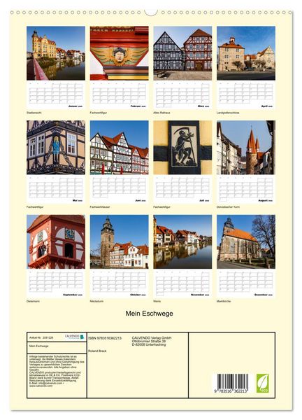 Produktbild: Mein Eschwege (Wandkalender 2026 DIN A2 hoch), CALVENDO Monatskalender