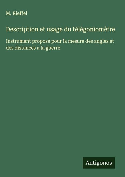 Produktbild: Description et usage du t&eacute;l&eacute;goniom&egrave;tre