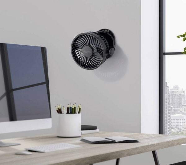 Produktbild: Sygonix Akku-Ventilator 4W Schwarz mit Akku