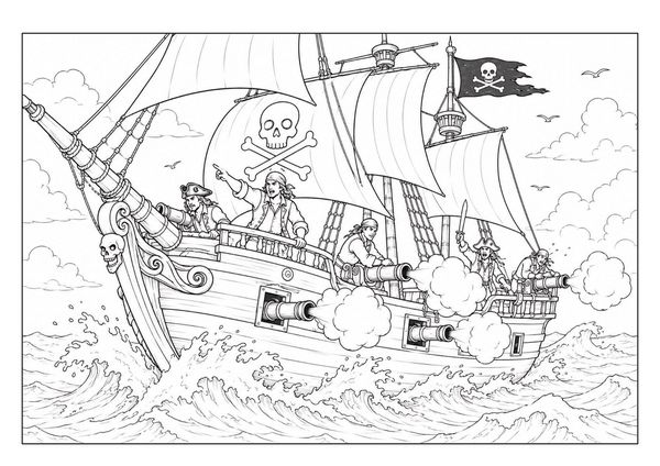 Produktbild: Piraten Malbuch f&uuml;r Kinder von 6&ndash;10 Jahren mit 50 spannenden Ausmalbildern