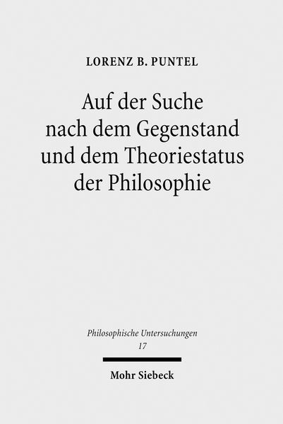 Produktbild: Auf der Suche nach dem Gegenstand und dem Theoriestatus der Philosophie