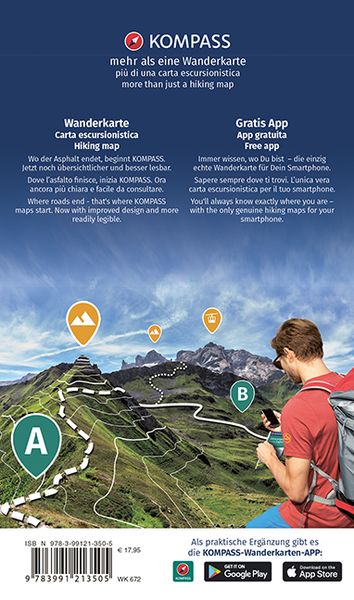 KOMPASS Wanderkarten-Set 672 Dolomiten, Dolomites, Dolomiti (4 Karten) 1:35.000