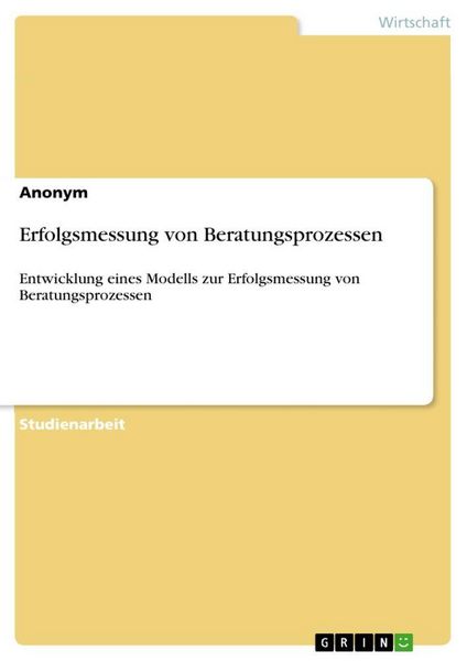 Produktbild: Erfolgsmessung von Beratungsprozessen