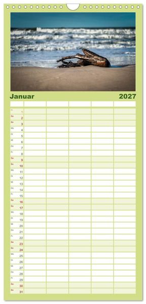 Produktbild: Familienplaner 2027 - Reise entlang der polnischen Oststee mit 5 Spalten (Wandkalender, 21 x 45 cm) CALVENDO